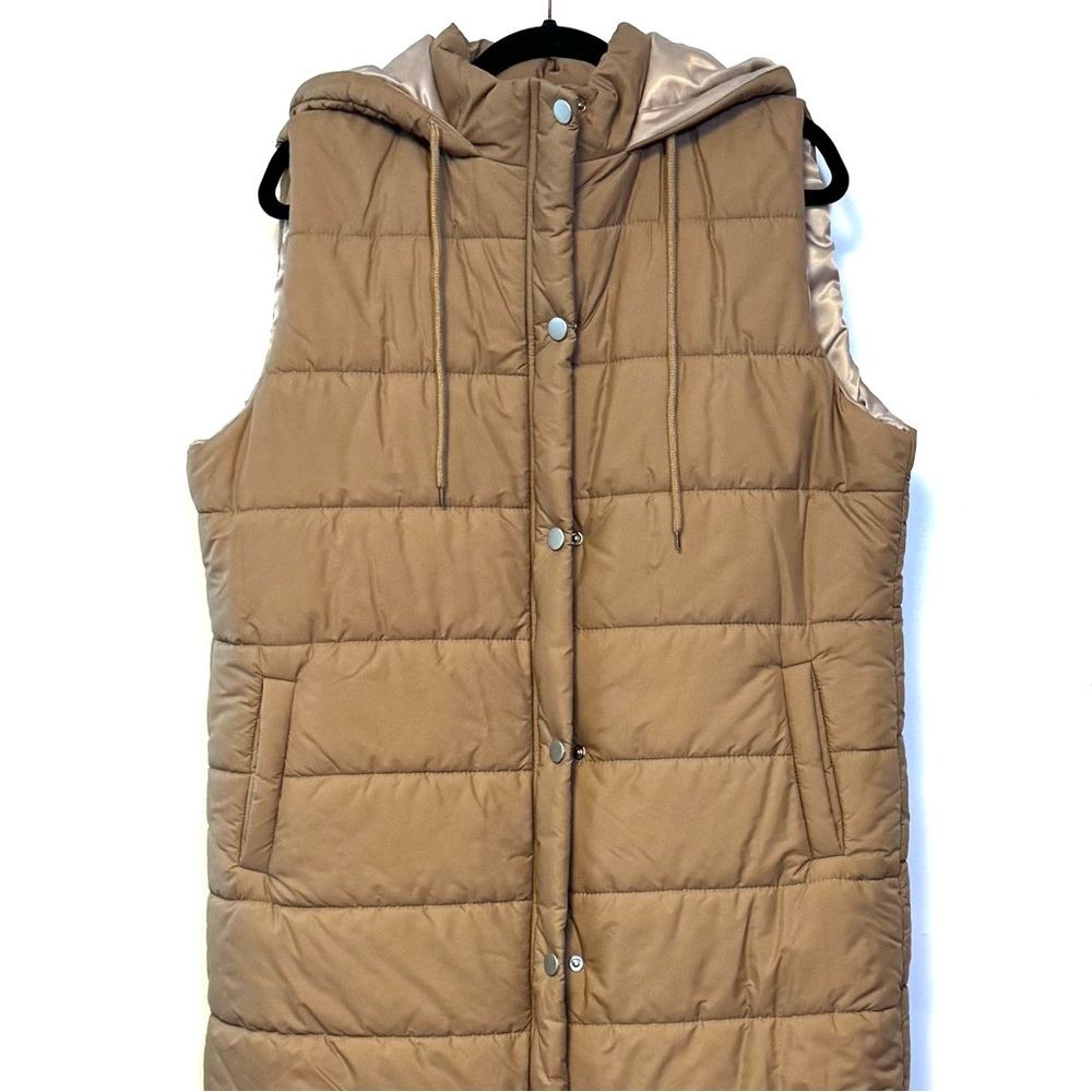 Long Quilted Hooded Vest